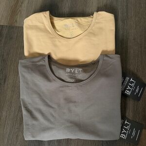 NWT BYLT Basics Drop Cut Lux T Shirt Men's XL (Lot of 2) Casual Round Hem USA